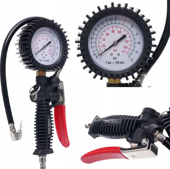 Příslušenství ke kompresoru Pistole na huštění pneumatik s manometrem Kraft&Dele 12 BAR 1/4"