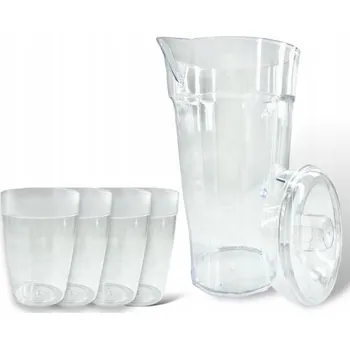 PLASTOVÝ DŽBÁN S KELÍMKY na nápoje, džusy, vodu - SADA