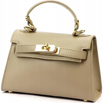 Kabelka Vera Pelle kabelka z pravé kůže béžová