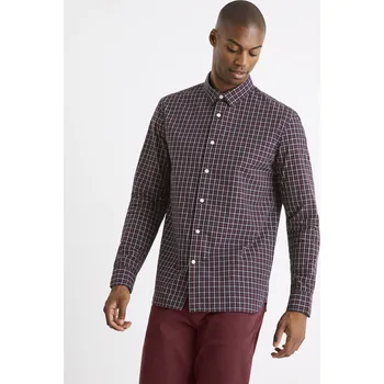 Pánské oblečení Celio Kostkovaná košile regular Carolo - Pánské Celio šedá | hnědá | tmavě červená | fialová | vícebarevná 1995531