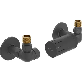 Vodovodní baterie Mexen G05 axiální termostatická souprava s kulatou mřížkou R, antracitová, W903-958-904-66