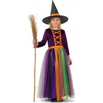 Karnevalový kostým Dětský dívčí kostým Čarodějnice barevná 152