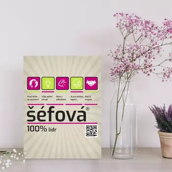 Plechová cedule Sablio Dárková cedulka Šéfová: 30x40 cm