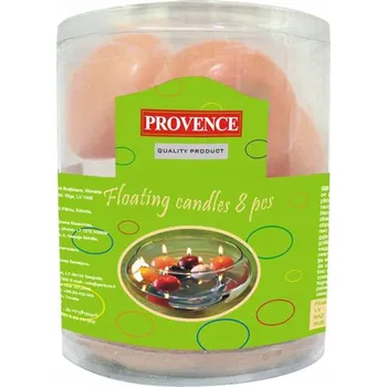 Svíčka Neparfemovaná plovoucí svíčka PROVENCE 8ks lososová