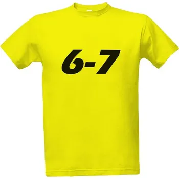 Tričko s potiskem 6-7 černá six seven, 67 pánské