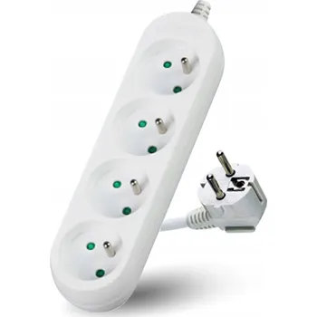 Napájecí kabel Prodlužovací Kabel LINEA 4 zásuvky 5m s uzemněním bílý