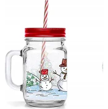 Sklenice Sklenice s brčkem TORO 450ml sněhulák