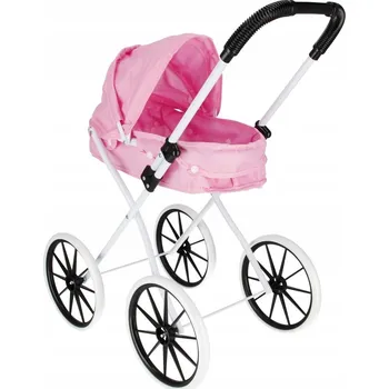 Kočárek pro panenku Hluboký kovový kočárek pro panenky růžový MEGA CREATIVE 536569