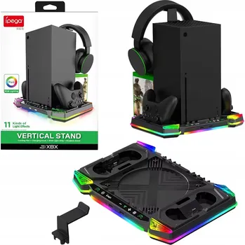 Herní konzole IPega CHLADICÍ STANICE RGB Stojan pro Xbox Series X s nabíjením ovladačů