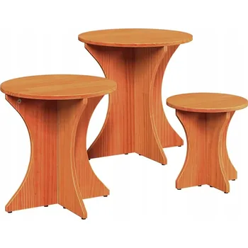 Konferenční stolek Sada 3 konferenčních stolků, voskově hnědá, 46 x 46 x 47 cm