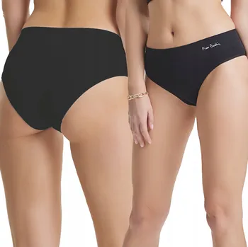 Kalhotky Hladké Přiléhavé Kalhotky s Vysokým Pasem a Širokým Pásem 4011 Černé S/M