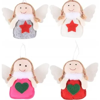 Vánoční dekorace Vánoční ozdoby Andělé s křídly na stromeček 4 kusy