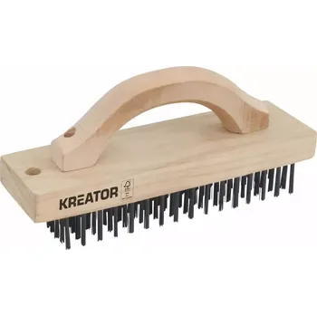 Drátěný kartáč KREATOR kartáč drátěný ocelový ruční, dřevěná rukojeť, KRTH50001