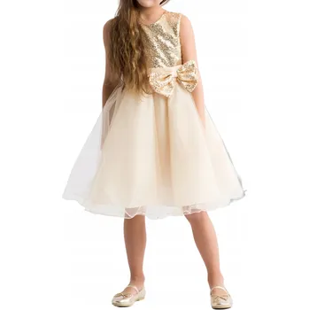 Dámské šaty Elegantní šaty na svatební hostina pro dívky Bianka, zlato, 122/128