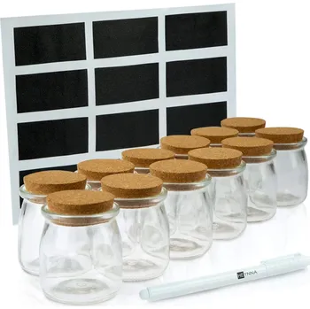 Sklenice Heynna Sada sklenic na koření s korkovým uzávěrem