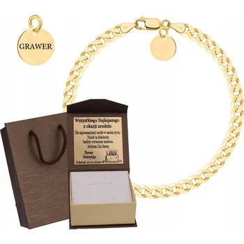 Náramek ZLATÝ PLNÝ PÁNSKÝ NÁRAMEK PANCÉŘOVÝ MASIVNÍ RYZOST 925 + GRAVÍROVÁNÍ DÁREK