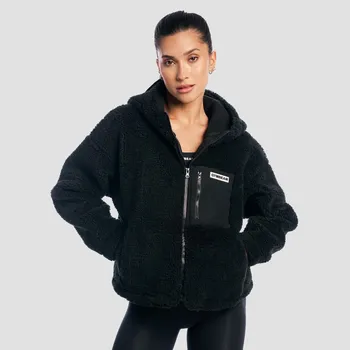 Dámská mikina GymBeam Women‘s Sherpa Jacket Black XXL černá