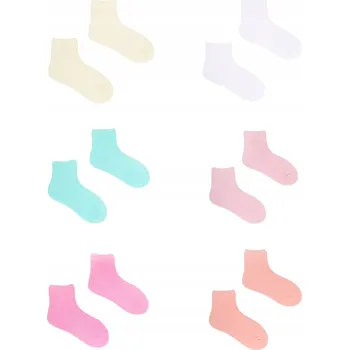 Dívčí krátké Ponožky , jednobarevné pastelové BALENÍ 6 KUSŮ , 35-38 YOCLUB