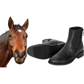 Jezdecká obuv Dámské jezdecké perka START Swing s zipem, černé, velikost 38