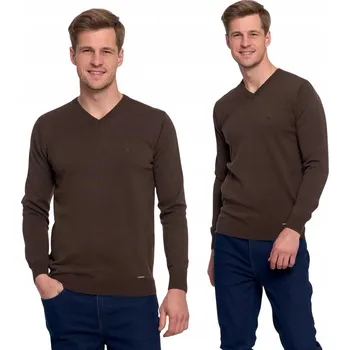 Pánský svetr ELEGANTNÍ KLASICKÝ PÁNSKÝ SVETR JEDNODUCHÉHO STŘIH S MÓDNÍM VÝSTŘIHEM MORAJ M