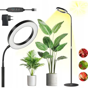 Osvětlení pro růst rostliny LED panelová lampa pro pěstování rostlin a zeleniny, plné spektrum GROW, se stojanem