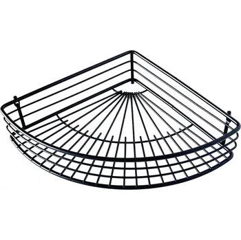 Drátěná police Rohová polička do koupelny TORO 31,5x23cm černá