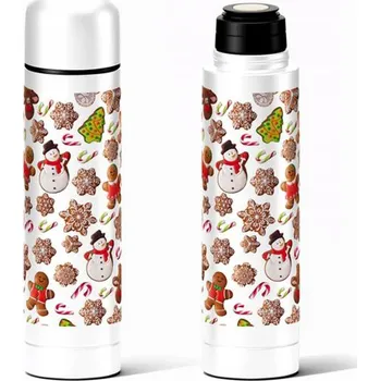 Termoska Nerezová termoska se stop ventilem TORO 0,5l perníčky