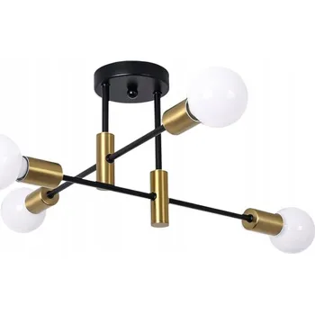 Stropní svítidlo stropní svítidlo loftový lustr edison LED retro modern E27 x4 černá