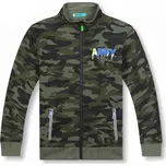 MASKÁČOVÁ MIKINA KUGO ARMY, velikost 134 - 164 Barva: Maskáč s modrým nápisem, Velikost: 164