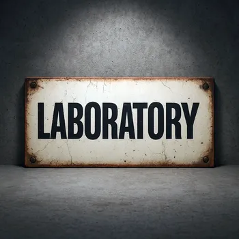 Plechová cedule SUPERATOR Retro dřevěná cedule LABORATORY – WW2 / Call of Duty dekorace 19,5×9,5 cm | skladem v ČR | rychlé odeslání | dárek pro gamer/military |