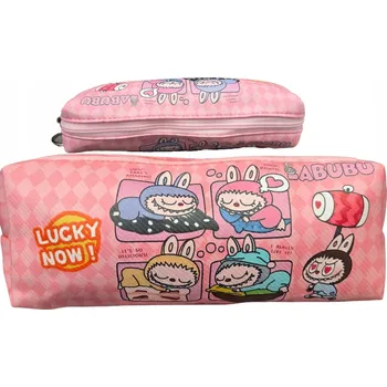 Vrták PENÁL LABUBU TUBA S PŘÍVĚSKEM PROSTORNÝ VODĚODOLNÝ EKO KŮŽE PU