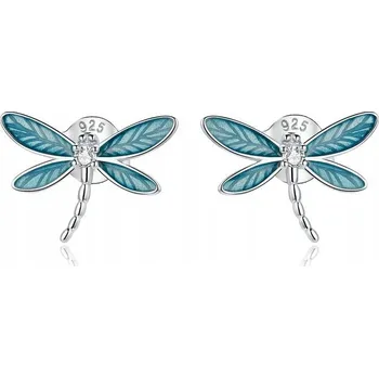 Šperk Fraise stříbrné náušnice S925 vážky, světle zelené