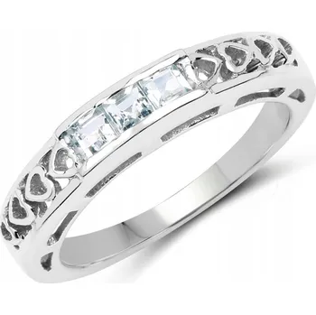 Prsten Stříbrný Prstýnek s Akvamaríny