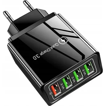 Rychlá síťová nabíječka 4x USB Quick Charge 3.0, 4 porty
