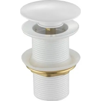 sítko a zátka do dřezu Mexen uzavíratelná umyvadlová výpusť kulatý, ClickClack, velká zátka, bez přepadu, Bílá, 79910-20