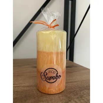 Svíčka Supeko Svíčka veselý váleček 9 cm Oranžová