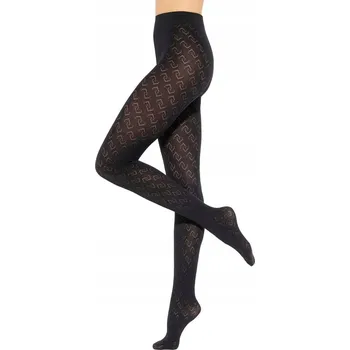 Dámské punčochy Punčocháče Gatta se vzorem, geometrické, černé, 50 DEN, velikost 6 (plus size)