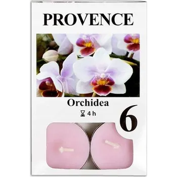 Svíčka Čajová svíčka PROVENCE 6ks orchidea
