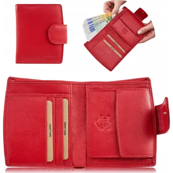 Peněženka Brødrene dámská kožená peněženka červená - pravá kůže