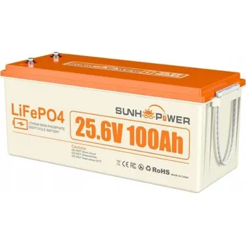 Trakční baterie Baterie LiFePO4 SUNHOOPOWER 24V 100Ah 2560Wh