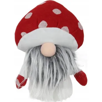 Vánoce Plyšová figurka vánoční skřítek muchomůrka 20cm