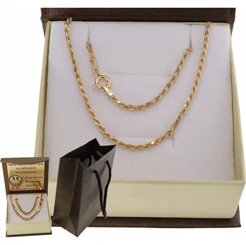 Řetízek ZLATÝ KRÁSNÝ ŘETÍZEK KORDEL 925/585 + DÁREK