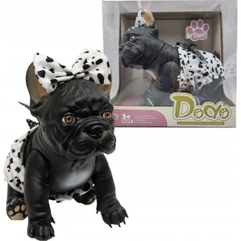 Panenka PANENKA PES FRANCOUZSKÝ BULDOČEK PLYŠOVÝ MAZLÍČEK PŘÍTULNÍČEK PRO DĚTI V OBLEČENÍ 23 CM ASKATO