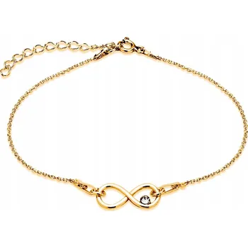 Náramek Stříbrný náramek celebrit s pozlacením 925, motiv nekonečna