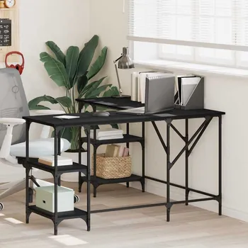 Psací stůl vidaXL Psací stůl 139 x 139 x 75 cm kompozitní dřevo [837593] Barva: Černá