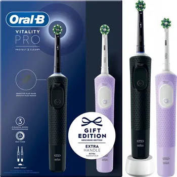 Elektrický zubní kartáček Elektrický Zubní Kartáček Oral-B Vitality Pro D103 Duo černý a fialový