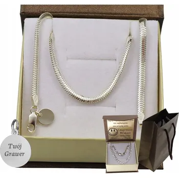 Řetízek STŘÍBRNÝ ŘETÍZEK ZMIJKA 925 DÁMSKÝ PEVNÝ ITALSKÝ HADÍ VZOR GRAVÍROVÁNÍ DÁREK