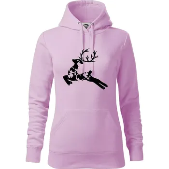 Dámská mikina Laň z listů - Mikina dámská Cape s kapucí - S ( Orchid )