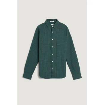 Pánské oblečení KOŠILE GANT REG MICRO PRINT SHIRT TARTAN GREEN