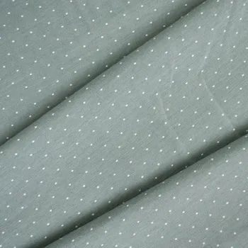 Zbytek - Úplet puntíky bílé tmavě mátová